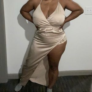 Party dress with high slit